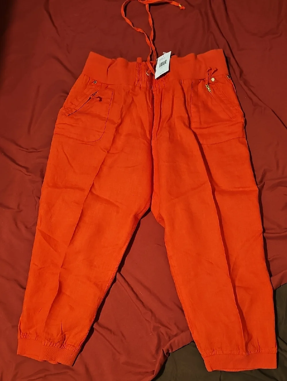 Bright Red Casual Jogger Pants - Picture 2 of 5
